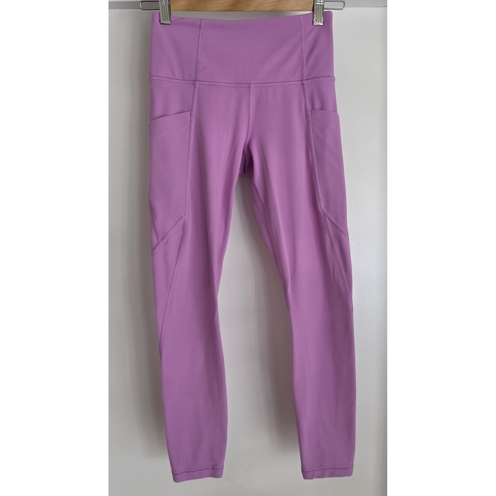 Athleta XS Pink Solid Activewear Athleisure Capri Pants Women Yoga Running